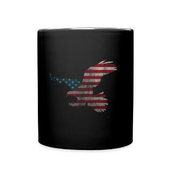 Eagle American Flag July 4 USA Patriotic - Full Colour Mug - black - Front