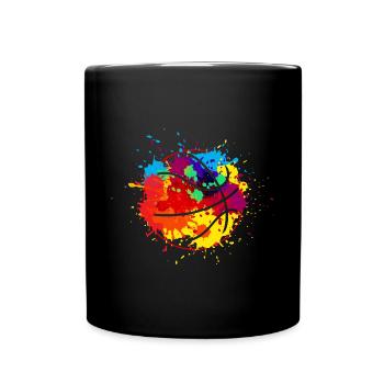 Basketball Kunst Ball - Tasse einfarbig - Schwarz - Vorne