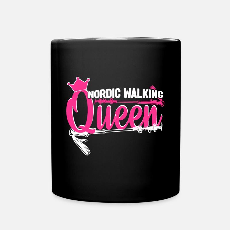 Nordic Walking Queen - Tasse einfarbig - Schwarz