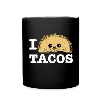Taco I Love Tacos Mexico Kawaii Food Mexicans - Full Colour Mug - black - Front