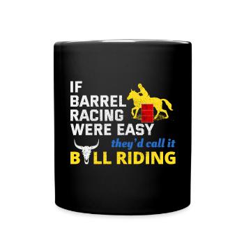 Barrel Racer Rodeo Racing Horse Riding Race Lustig - Tasse einfarbig - Schwarz - Vorne
