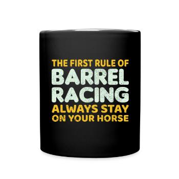 Barrel Racer Reiten Racing Rodeo Lustig - Tasse einfarbig - Schwarz - Vorne