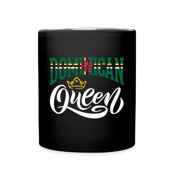 Dominican Queen Dominica Dominican Dominica Flag - Full Colour Mug - black - Front