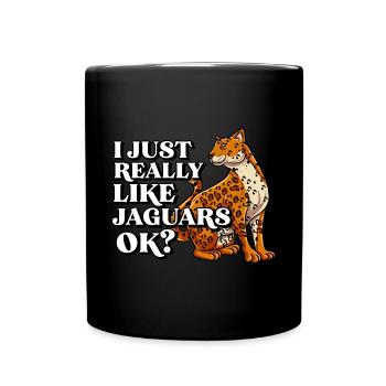 Jaguar Geschenkidee - Tasse einfarbig - Schwarz - Vorne