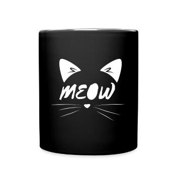 Visage de chat - Mug uni - noir - Devant