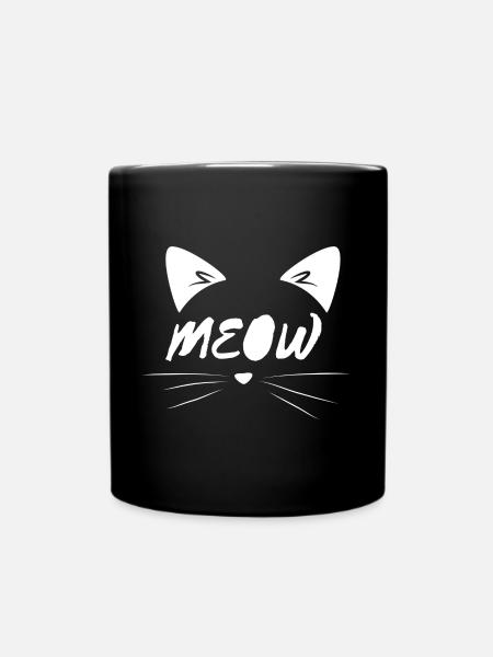Katzengesicht - Tasse einfarbig - Schwarz