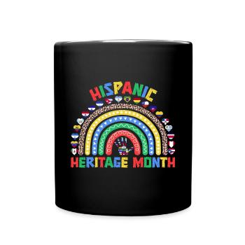 Regenbogen-glücklicher hispanischer Erbe-Monat - Tasse einfarbig - Schwarz - Vorne