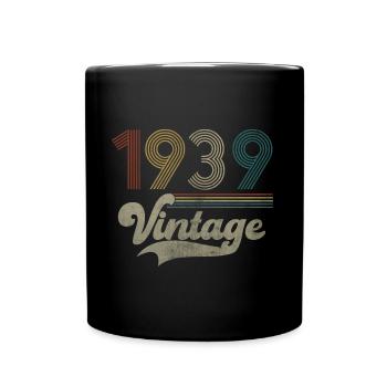 Vintage Birthday 1939 - Full Colour Mug - black - Front
