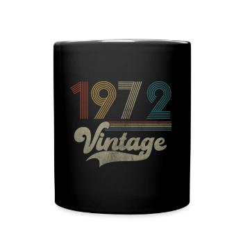 Vintage Birthday 1972 - Full Colour Mug - black - Front