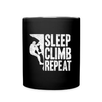 Bouldern Boulder Bergsteiger Klettern - Tasse einfarbig - Schwarz - Vorne