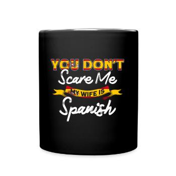 Spanische Flagge Spanische Wurzeln Geschenk - Tasse einfarbig - Schwarz - Vorne
