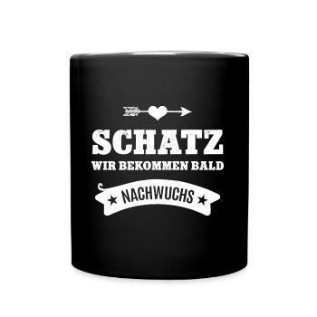 Wir bekommen ein Baby Nachwuchs Ankündigung Eltern - Tasse einfarbig - Schwarz - Vorne