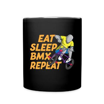 Eat Sleep BMX Repeat Funny BMX - Full Colour Mug - black - Front