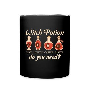 Witch Potion heidnische Hexerei Wicca Wortspiel - Tasse einfarbig - Schwarz - Vorne