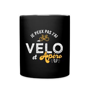 je peux pas j ai velo cadeau cool vélo cycliste - Mug uni - noir - Devant