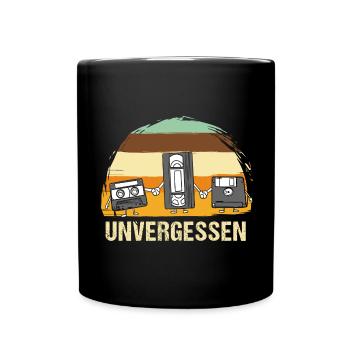 UNFORGETTABLE NEVER FORGET Retro Design Cassette - Full Colour Mug - black - Front