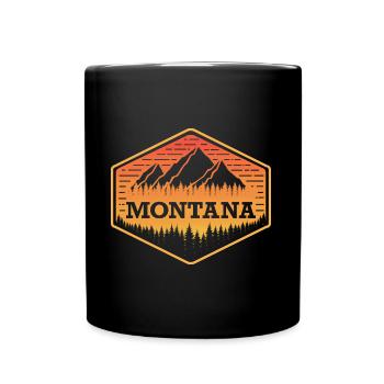 Berge Montana Design für stolze Montaner - Tasse einfarbig - Schwarz - Vorne