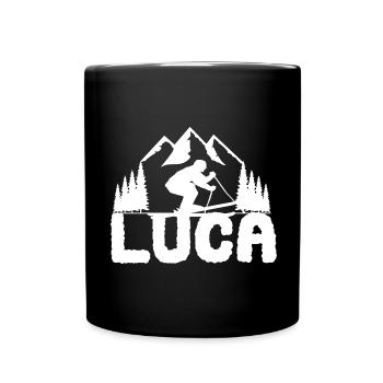Skieur Ski Prénom Luca Skier Sports d’hiver - Mug uni - noir - Devant