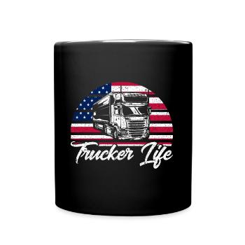 Cadeau de camionneur de camion semi-remorque - Mug uni - noir - Devant