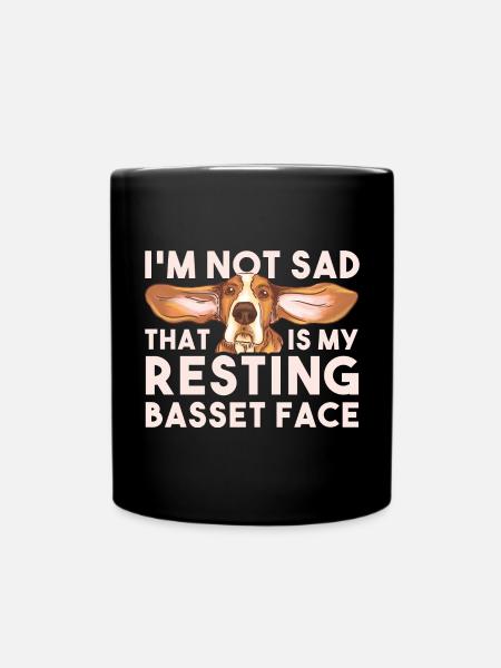 Basset Hound Geschenk - Tasse einfarbig - Schwarz