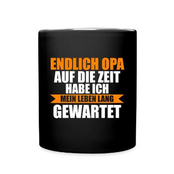 Großvater Großpapa Opi Opa - Tasse einfarbig - Schwarz - Vorne