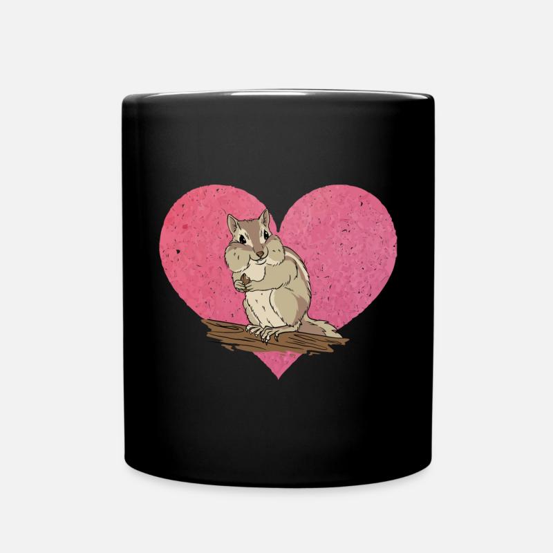 Streifenhörnchen Chipmunk Nagetier Geschenk - Tasse einfarbig - Schwarz