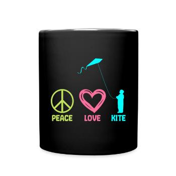 Drachensteigen Drachen Steigen lassen Mama Peace - Tasse einfarbig - Schwarz - Vorne