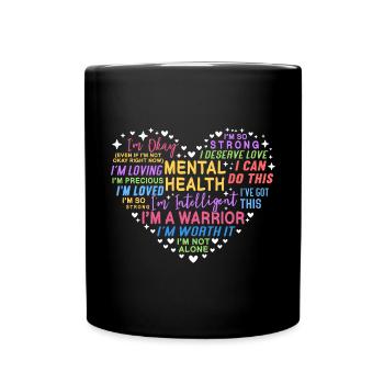 Anxiety Depression Mental Health - Full Colour Mug - black - Front