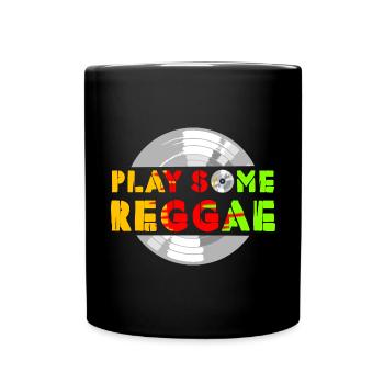 Jouez des disques vinyles reggae Jamaica Rasta Music - Mug uni - noir - Devant