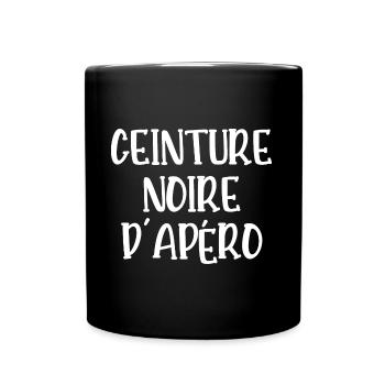 ceinture noire d'apéro - Mug uni - noir - Devant