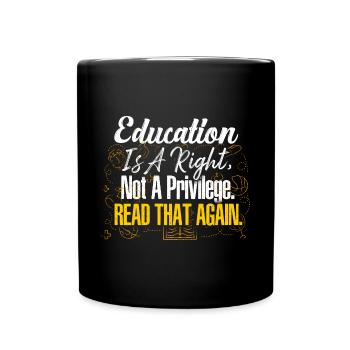 L’éducation est un droit, pas un privilège Lisez que Aga - Mug uni - noir - Devant