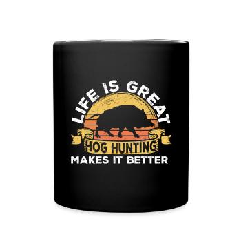 Chasse au sanglier chasseur sanglier - Mug uni - noir - Devant