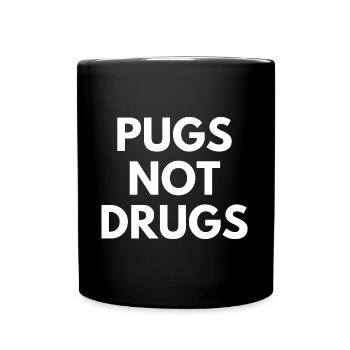 Carlins Not Drugs - Cute Kawaii Chubby Funny Dog - Mug uni - noir - Devant