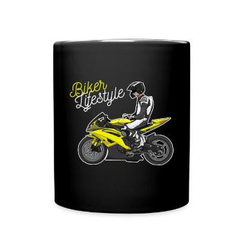 Motorcycle Lifestyle / Motorrad / Motorräder biker - Tasse einfarbig - Schwarz - Vorne