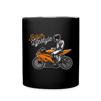 Motorcycle Lifestyle / Motorrad / Motorräder biker - Tasse einfarbig - Schwarz - Vorne