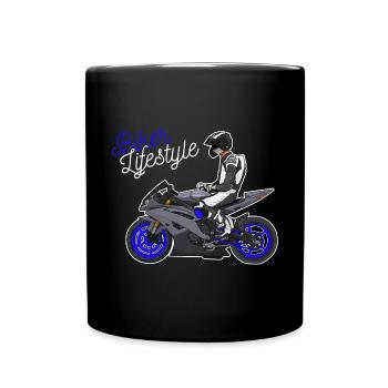 Motorcycle Lifestyle / Motorcycle / Motorcycle biker - Full Colour Mug - black - Front