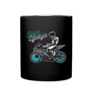 Moto Lifestyle / Moto / Moto motard - Mug uni - noir - Devant
