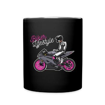 Motorcycle Lifestyle / Motorcycle / Motorcycle biker - Full Colour Mug - black - Front
