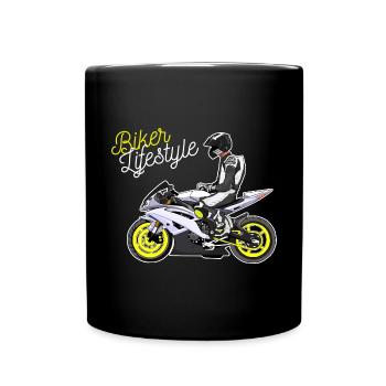 Moto Lifestyle / Moto / Moto motard - Mug uni - noir - Devant