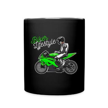 Motorcycle Lifestyle / Motorcycle / Motorcycle biker - Full Colour Mug - black - Front