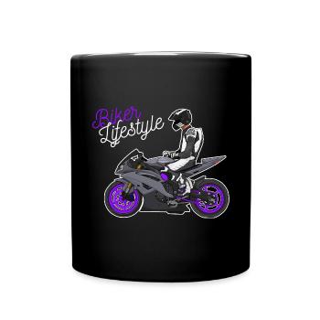 Motorcycle Lifestyle / Motorcycle / Motorcycle biker - Full Colour Mug - black - Front