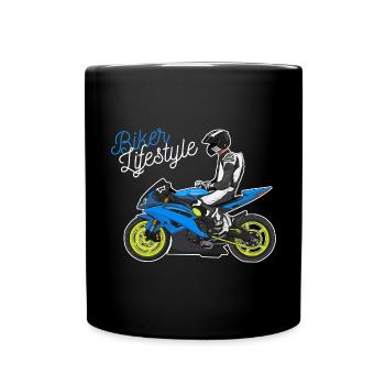 Motorcycle Lifestyle / Motorrad / Motorräder biker - Tasse einfarbig - Schwarz - Vorne