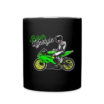 Motorcycle Lifestyle / Motorrad / Motorräder biker - Tasse einfarbig - Schwarz - Vorne