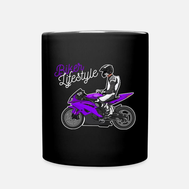 Motorcycle Lifestyle / Motorcycle / Motorcycle biker - Full Colour Mug - black