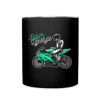 Motorcycle Lifestyle / Motorcycle / Motorcycle biker - Full Colour Mug - black - Front