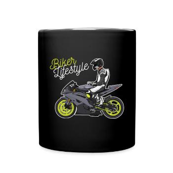 Motorcycle Lifestyle / Motorcycle / Motorcycle biker - Full Colour Mug - black - Front