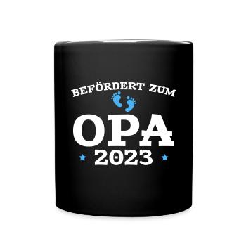 Werdender Opa 2023 Schwangerschaft Verkündung - Tasse einfarbig - Schwarz - Vorne