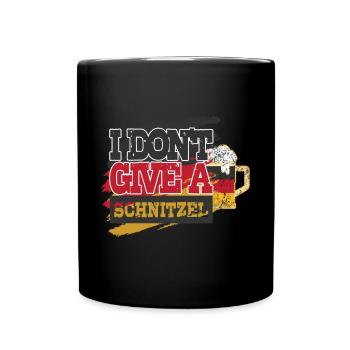 I Don't Give A Schnitzel Deutsches Bier Wurst - Tasse einfarbig - Schwarz - Vorne