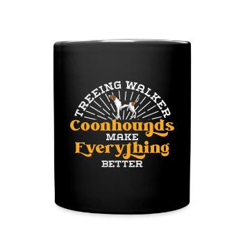 Treeing Walker Coonhound - Tasse einfarbig - Schwarz - Vorne