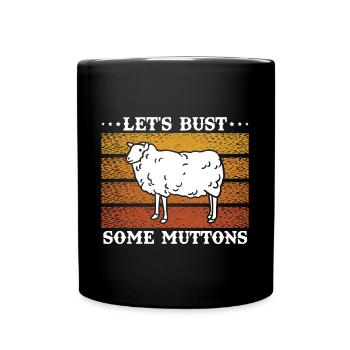 Sortons quelques moutons vintage de mouton cadeau - Mug uni - noir - Devant